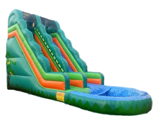 Green water Slide with pool